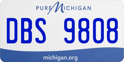 MI license plate DBS9808
