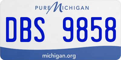 MI license plate DBS9858