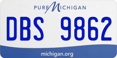 MI license plate DBS9862