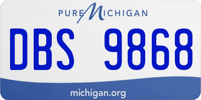 MI license plate DBS9868