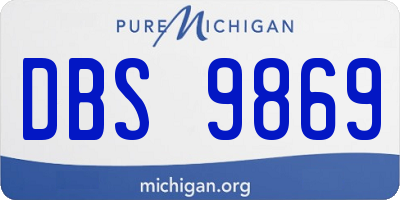 MI license plate DBS9869
