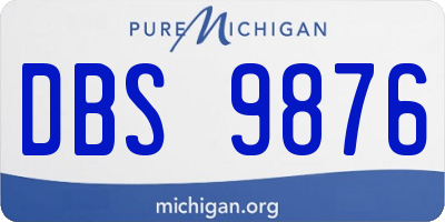 MI license plate DBS9876