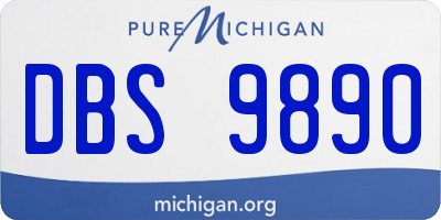 MI license plate DBS9890