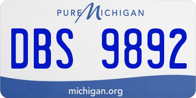 MI license plate DBS9892