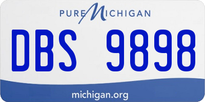MI license plate DBS9898