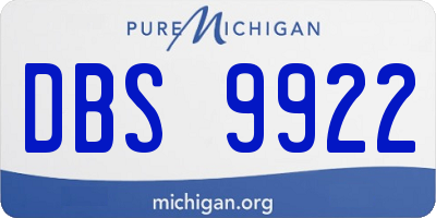 MI license plate DBS9922