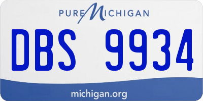 MI license plate DBS9934