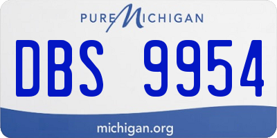 MI license plate DBS9954
