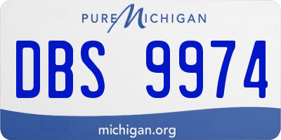 MI license plate DBS9974