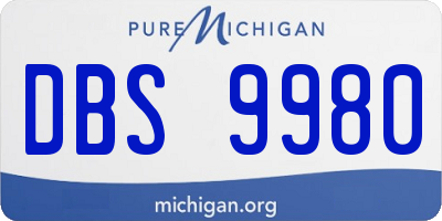 MI license plate DBS9980