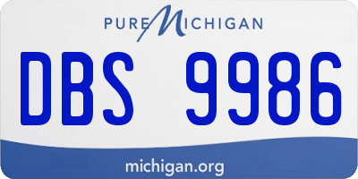 MI license plate DBS9986