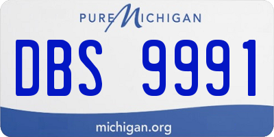 MI license plate DBS9991