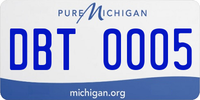MI license plate DBT0005