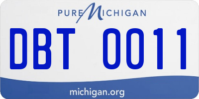 MI license plate DBT0011