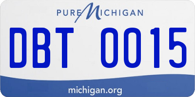 MI license plate DBT0015