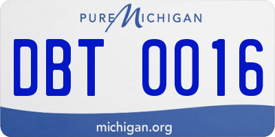 MI license plate DBT0016