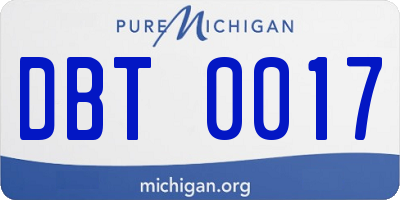 MI license plate DBT0017
