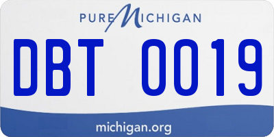 MI license plate DBT0019