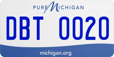 MI license plate DBT0020