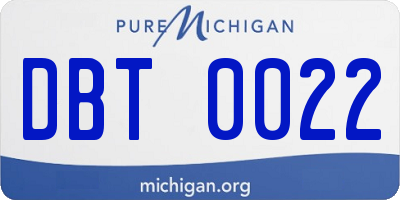 MI license plate DBT0022