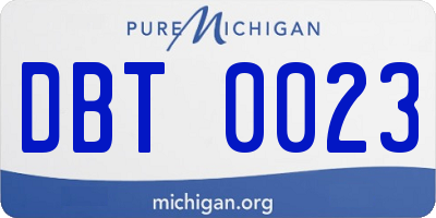 MI license plate DBT0023