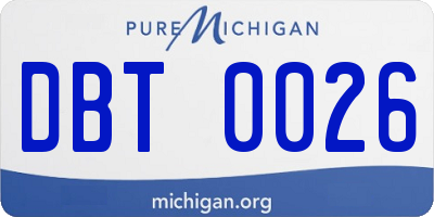 MI license plate DBT0026