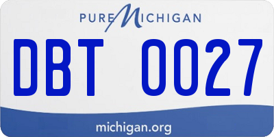 MI license plate DBT0027