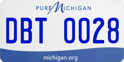 MI license plate DBT0028