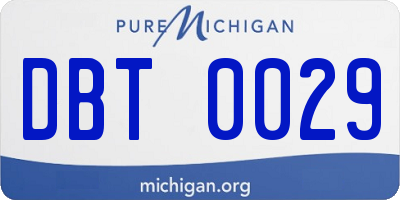 MI license plate DBT0029