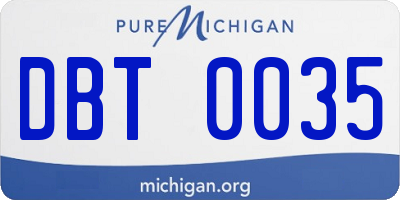 MI license plate DBT0035