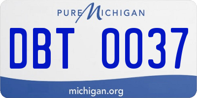 MI license plate DBT0037