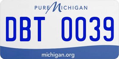 MI license plate DBT0039