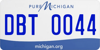 MI license plate DBT0044
