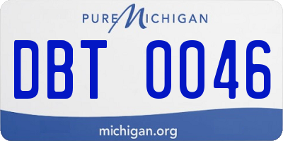 MI license plate DBT0046
