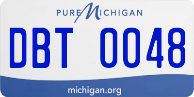 MI license plate DBT0048