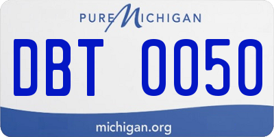 MI license plate DBT0050