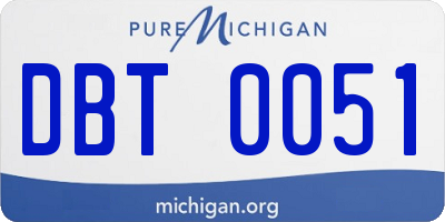 MI license plate DBT0051