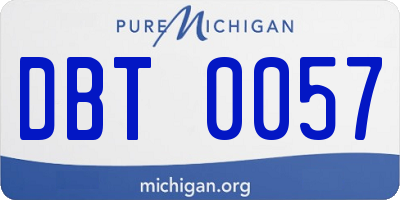 MI license plate DBT0057