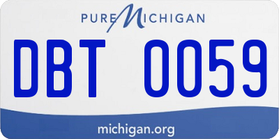 MI license plate DBT0059
