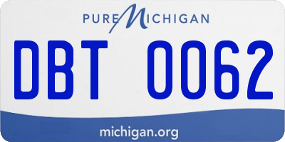 MI license plate DBT0062