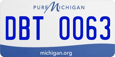 MI license plate DBT0063