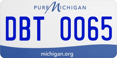 MI license plate DBT0065