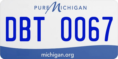 MI license plate DBT0067