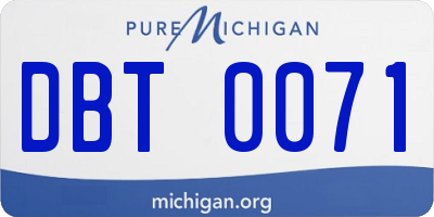 MI license plate DBT0071