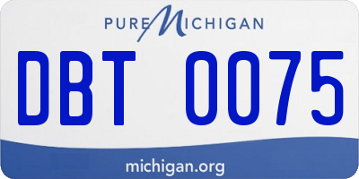 MI license plate DBT0075