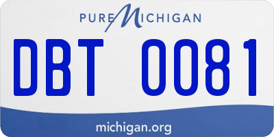 MI license plate DBT0081