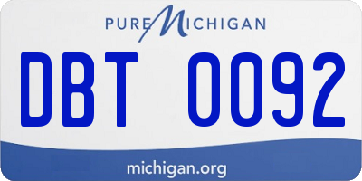 MI license plate DBT0092