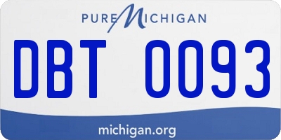 MI license plate DBT0093
