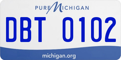 MI license plate DBT0102