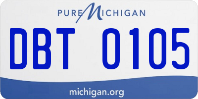 MI license plate DBT0105